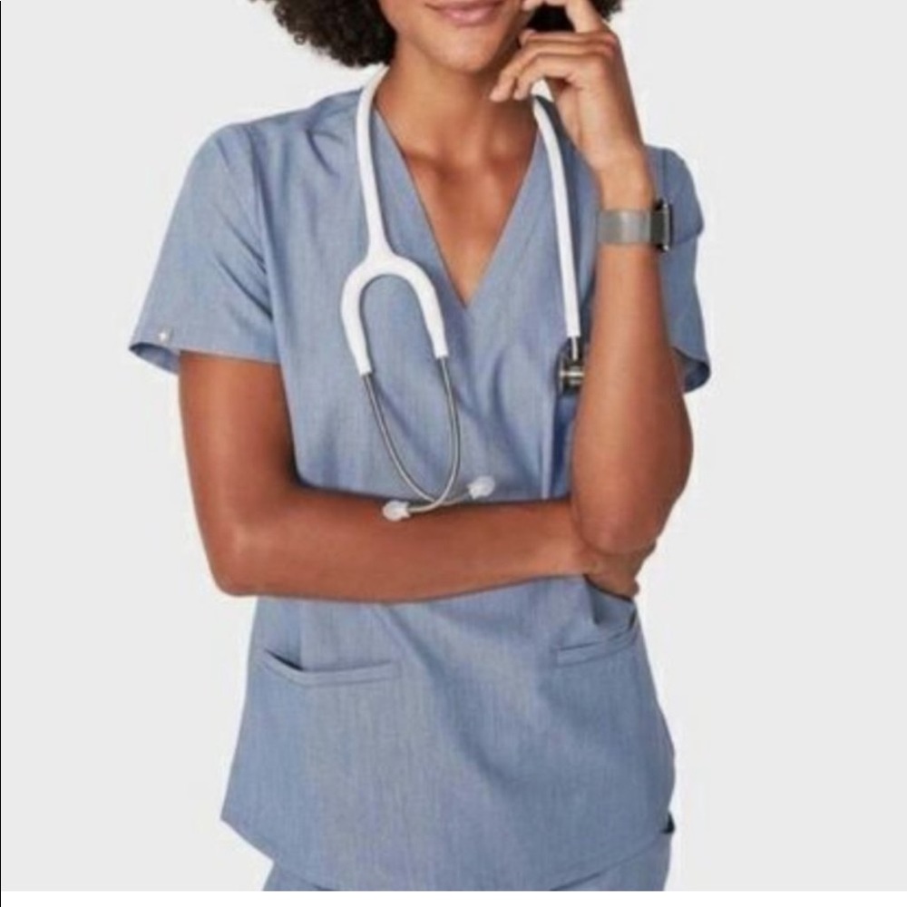 Heather indigo Figs top